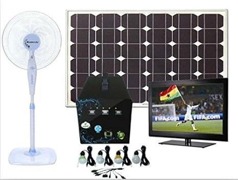V2groups Solar Home System With 21 Inch Led Tv Fan 4 Lights And Mobile Chargers
