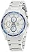 Casio EF334D-7A Men's Edifice Blue Bezel Silver Dial Dual Time Steel Watch