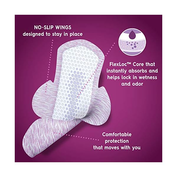 Poise Active Collection Incontinence Pads with Wings, Maximum