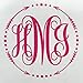 Custom Initial Monogram Vinyl Decal Bumper Sticker, for Tumblers, Laptops, Car Windows - Circle with Arrow & Dot Design