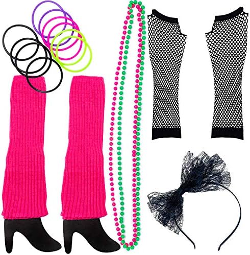80s Costume for Women. The Perfect 80s Women Costume Set to Make You The Hit of The Party Pink (A)