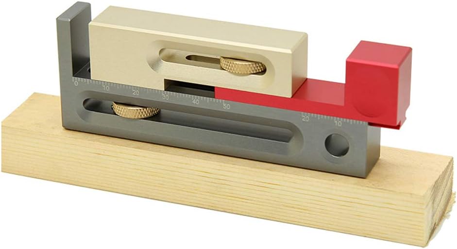 wang JESS Table Saw Slot,Saw Table Saw Slot Adjuster Mortise and Tenon Tool Movable Measuring Block Length Compensation Table Set Up Woodworking Tools