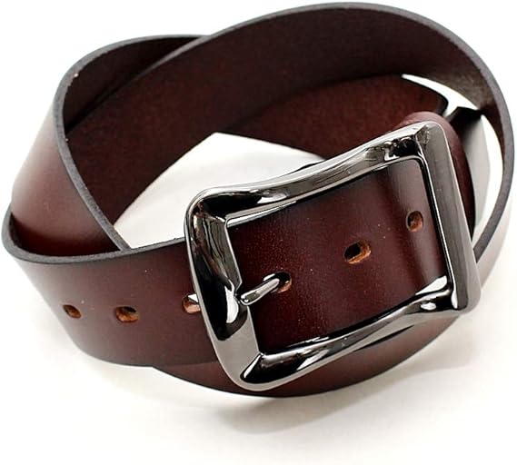 Amazon ホークカンパニー Hawk Company レザーベルト 本革 ベルト メンズ レディース ブランド ブラックメタル 12 337 チョコ ベルト 通販