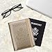 WALNEW RFID Passport Holder Cover Traveling Passport Case (Gold)