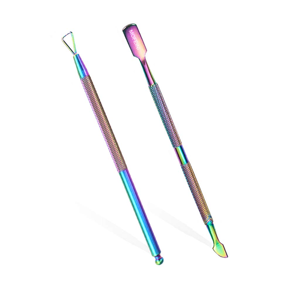 Cuticle Pusher and Cutter Set - 2 Pcs Professional Grade Stainless Steel Cuticle Remover Cuticle Peeler Scraper, Durable Pedicure Manicure Tools for Fingernails & Toenails: Beauty