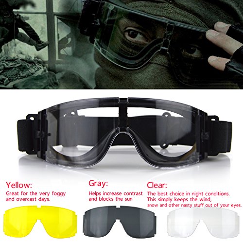 Elemart Tactical Airsoft Goggles Safety Goggles Army Goggles Military Eye Protection Hunting