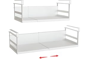 SHINEWON Expandable Under Cabinet Shelf Organizer with 0.94-Inch Thick Clips, Heavy Duty Extendable Under Shelf Storage Baske