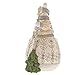 Enesco Jim Shore Heartwood Creek White Woodland Snowman with Broom Figurine, 8.5