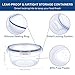 KIGI 35.5OZ Round Food Storage Container,Plastic Meal Prep and Leftovers Bowl with Lid,Airtight Leakproof Salad,Furit,Snack and Ice-cream Bowl,BPA Free - Microwave, Freezer and Dishwasher