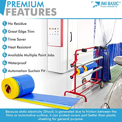 JMI BASIC Plastic Sheeting for Car Paint Assorted 3 Sizes Multi Pack