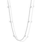 PAVOI 14K Gold Plated Dainty Chain Necklaces for Women - Station Small Motif Pendant Gold Jewelry Gifts - Valentines Day Trendy Heart, Bow, Cross Necklace for Women - Valentines Day Trendy Jewelry