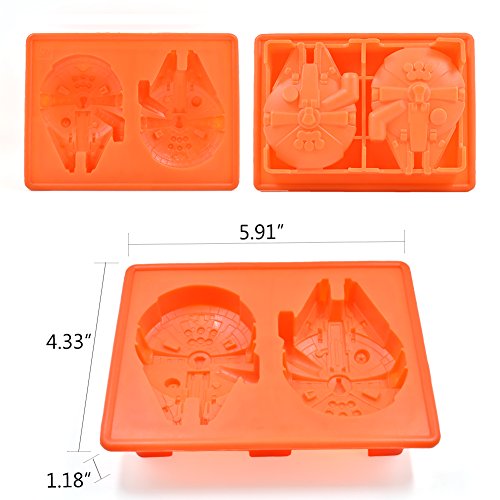 Star Wars Ice Trays Silicone Ice Large Cube Molds Food Grade Chocolate Candy Baking Molds-Millennium Falcon
