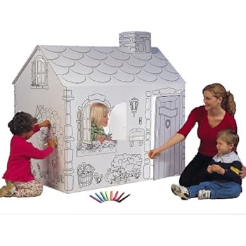 Cardboard Coloring House Color Fun