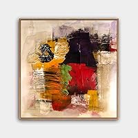 Framed Canvas Wall Art Modern Texture Painting Canvas Prints Home Artwork Decoration for Living Room,Bedroom - 16x16 inches
