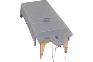 Cottingon 3 Piece Massage Table Sheet Set, 100% Brushed Premium Microfiber Ultra Light, Wrinkle free, Facial Bed Cover Fits 36" x 77" upto 7"Deep Massage Beds, Light Grey