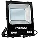 FAISHILAN 100W Led Flood Light, 500W Halogen Equiv Outdoor Work Lights, IP66 Waterproof with US-3 Plug in Led Security Light