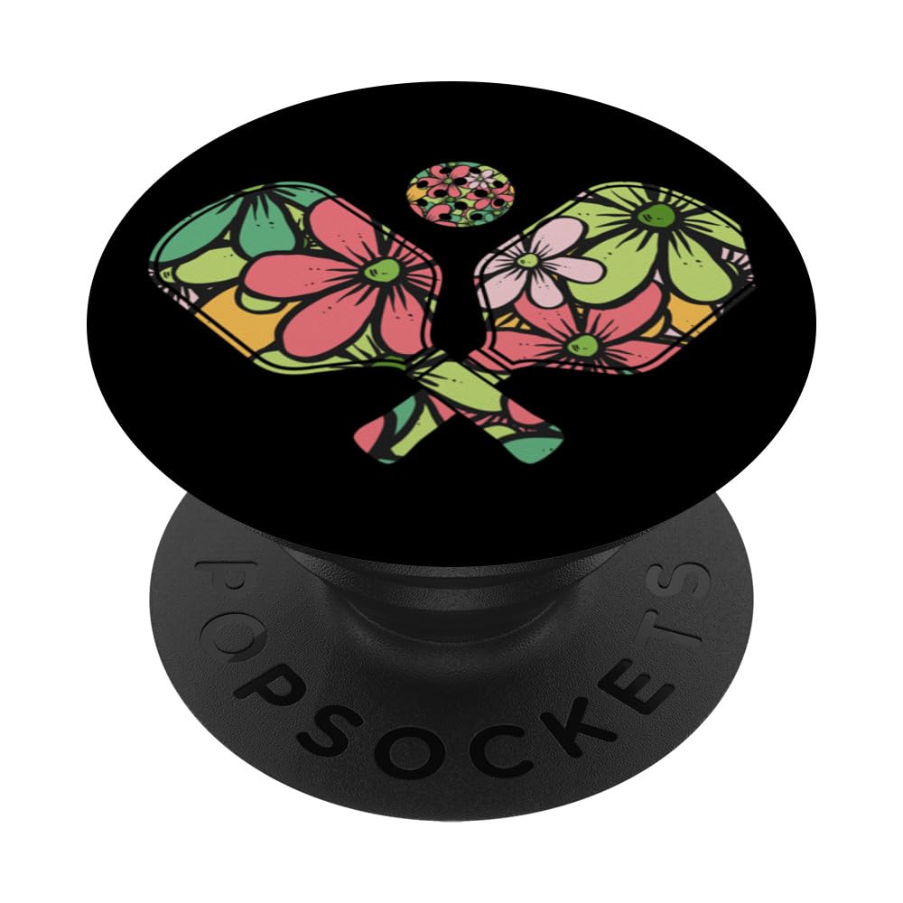 Floral Pickleball Paddles for Women, Retro Pickleball Coach PopSockets Swappable PopGrip