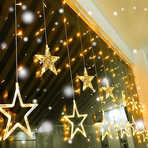 PragAart Star Curtain Led Lights Fairy String Lights with 12 Stars and 138pcs Led, 8 Modes Lights for Diwali Christmas