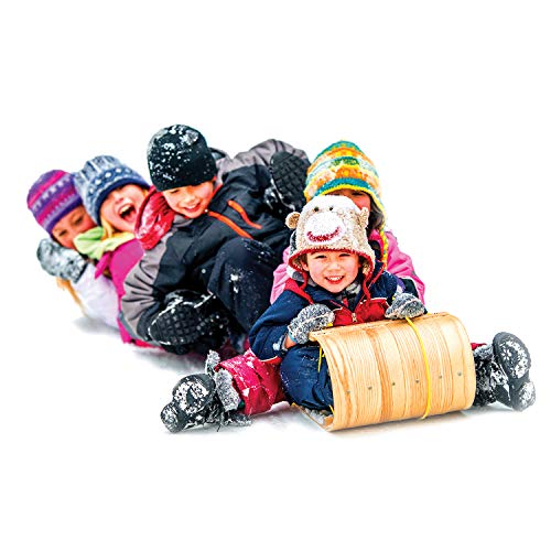 Flexible Flyer Wood Toboggan. Snow Sled Adults & Kids, 6'