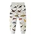 HUAER& Boys Cartoon Print Monkey Pattern Cotton Pants Drawstring Elastic Sweatpants (4-5T(height100-110cm/38-42inch), Dinosaur)