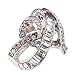 WensLTD Clearance! 2-in-1 Womens Vintage White Diamond Silver Engagement Wedding Band Ring Set (#7, Silver-4)