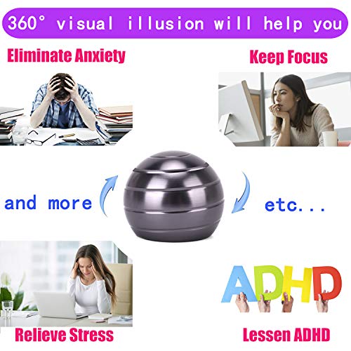 samisoler Desk Fidget Toys Stress Relief Visual Illusion Metal Globe