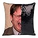 Mermaid The Office Merchandise Sequin Pillow Covers Dwight Schrute Magic Reversible Sequin Cushion Cover Decorative Pillowcase That Change Color (L The Office-Black Sequins)