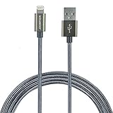 Cable, JOOMFEEN Nylon Braided Extra Long 10ft USB Syncing and Charging Cable Cord Charger for Apple iPhone se/7/7 plus/6 plus/6s plus/6/6s/5/5S/5C, iPad 4, iPad Air 1/2, iPad Mini, iPod-Grey