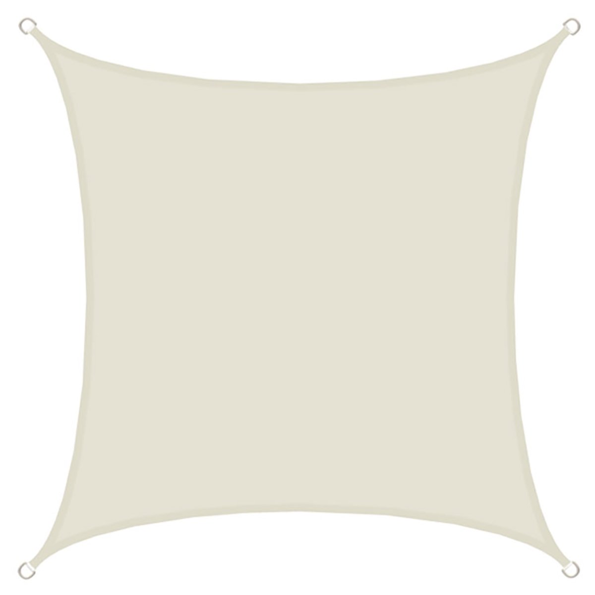 AMANKA UPF50+ UV Shade Sail - 3x3 m Polyester Square- Sun Protection Tarpaulin Canopy Beige