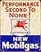 Desperate Enterprises Mobil Gas - Performance Second To None Tin Sign - Nostalgic Vintage Metal Wall Decor - Made in USA