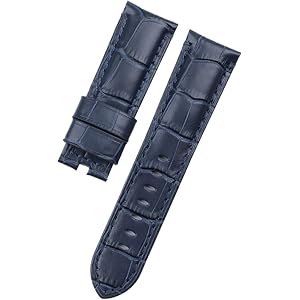 XILLHC 24mm 26mm Genuine Leather Watchband Compatible With Panerai PAM441 Butterfly Buckle Accessories