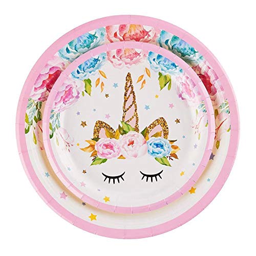 3 Unicorn+Supplies+Birthday+Candles+Utensils