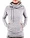 StyleDome Women's Cotton High Collar Hoodies Long Sleeve Sweatshirt Pullover Coat Gray US 16