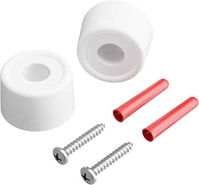 QUERGO Rubber Door Stop Floor Wall Mounted with Fixings 2 Pack