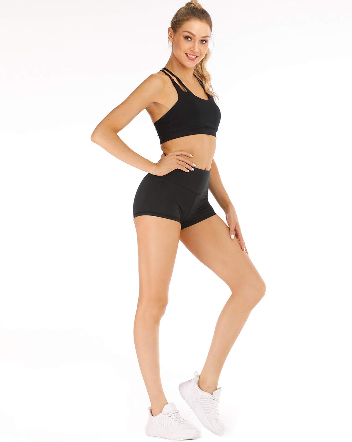 CHRLEISURE Workout Booty Shorts for Women - High Waist Running Athletic Yoga Soft Bike Shorts Leggings at  Women’s Clothing store
