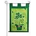 KUUQA Happy St. Patrick's Day Garden Flag Decorative Clovers Irish Green Shamrocks 12 x 18 Inches for Garden and Home Decorations