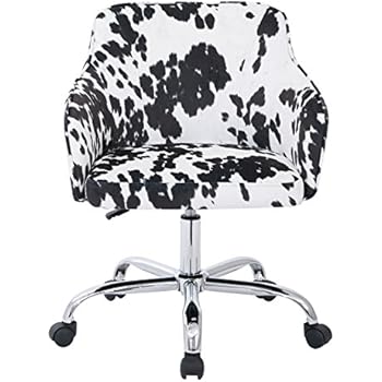 Amazon.com: Linon AMZN0243 Clayton Black Cow Print Office ...