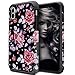 iPhone X Case for Girls Women, iPhone X Floral Case, OEAGO Shockproof Heavy Duty Protection Dual Layer Armor Protective Case Cover for Apple iPhone X (Rose Flower)