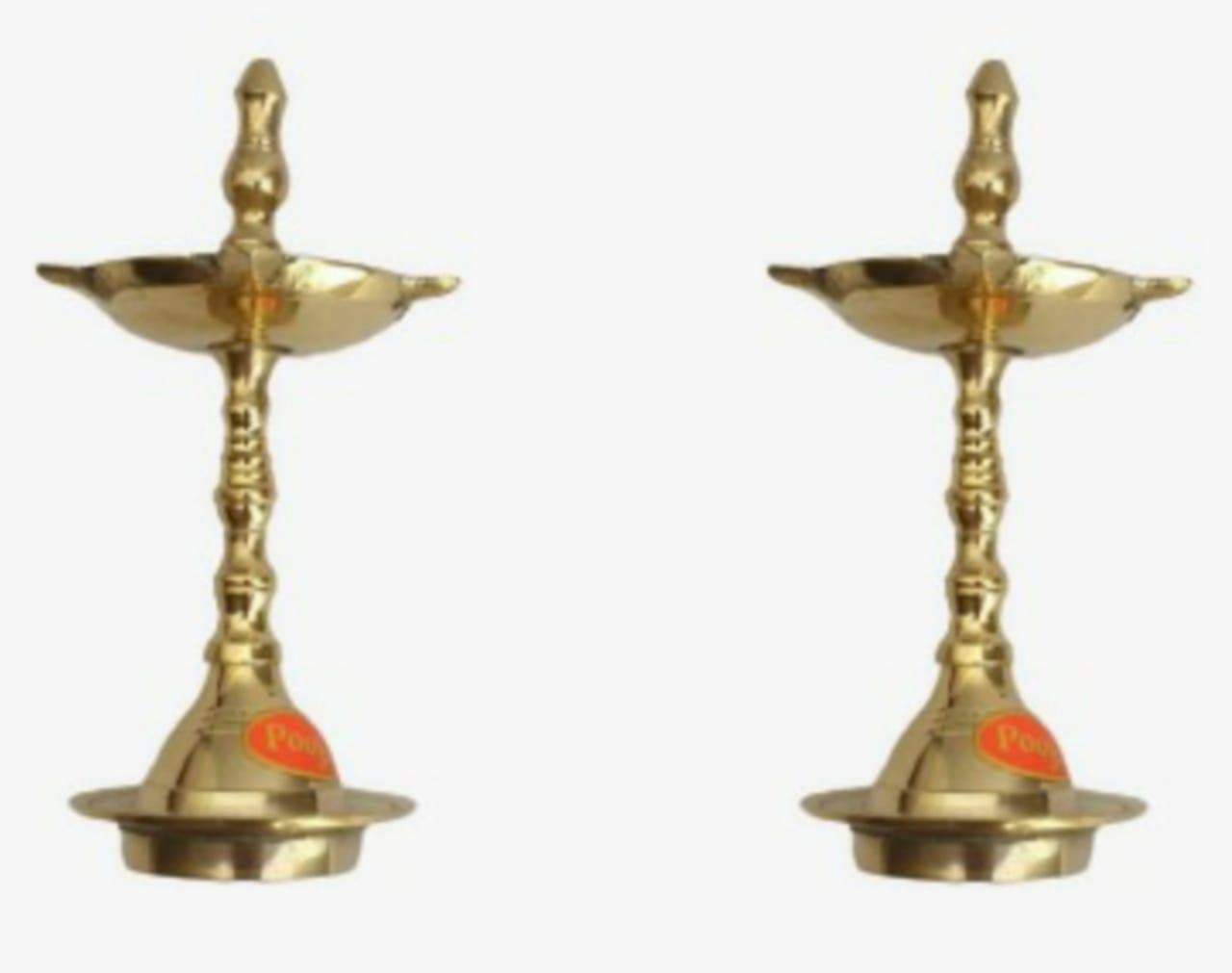 Buy PWM Moradabad Metal World Brass Puja Diya (Gold, Height 6.5 inch