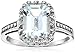 White Topaz Emerald Cut Ring in Sterling Silver, Size 7