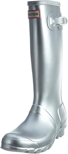 silver wellington boots