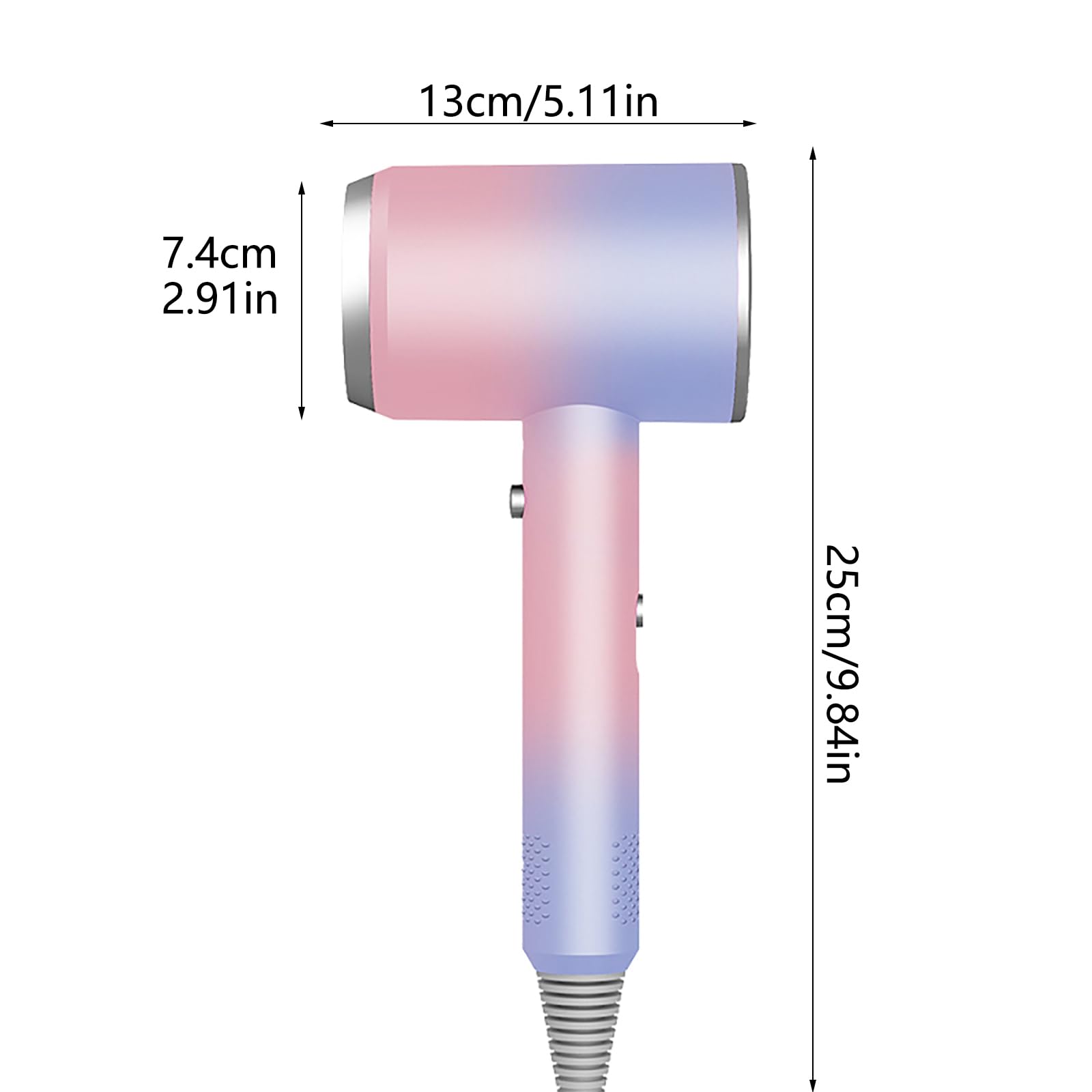 Seche Cheveux Professionnel Ionique Négatif, Portable 1250w Séchoir Cheveux, Moteur sans Balais, 3 niveaux de vitesse, Séchage Rapide, Léger et portable, 57 dB à Faible Bruit pour Famille Voyage (A)