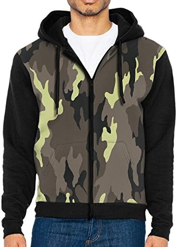 NINGDUM Military Camo Art Men's Zip Hoodie Sweatshirt Jacket