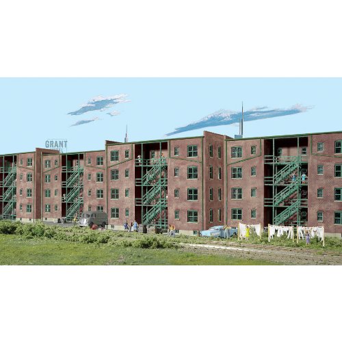 Walthers Cornerstone Series174 N Scales Background Building - Kit Parkview Terrace Tuscan w/Dark Green Trim 4-5/8 x 3-1/2 x 1-3/8"