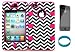For Apple iPhone 4/4s Chevron Waves Pattern Matte Finish Snap on + Pink Silicone Hybrid Case Cover with Screen Protector and Wristband Exclusively By Wirelessfones TM