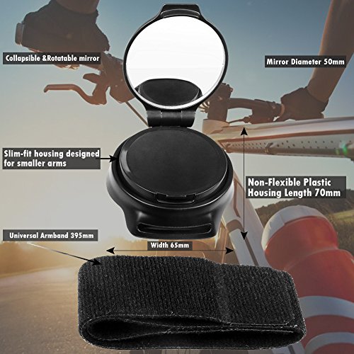 Bicycle Rear View Mirror Wrist,JOOKKI Wrist Band Bike Rear View Mirror 360 Degree Adjustable Cycling mirrors for Cyclists