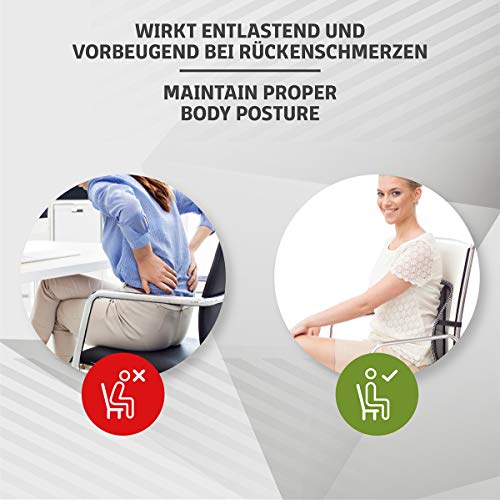 Supporto-lombare-sedia-ufficio-Donnerberg-Sollievo-dal-dolore-alla-schiena--Qualit-tedesca-Cuscino-lombare-per-postura-perfetta-e-fascia-regolabile--In-ufficio-auto-casa-2-pezzi