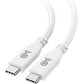 Cable Matters 40Gbps USB 4 Cable - 6.6ft, Supports Up to [8K@60Hz / 4K@240Hz Video, 240W Charging, 40Gbps Data Transfer] USB4 Cable, White, Compatible with Thunderbolt 4, MacBook, XPS, Surface Pro