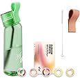 air up® water bottle (21oz) Twist Vibrant Green starter set with 5-Pod Variety Pack Flavor Fiesta, Orange Strap & Straw Brush | sugar-free flavoring | dishwasher-safe, BPA-free