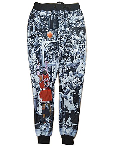 DAYAN Unisex Emoji Sweatpants Joggers Pants 3D Star Basketball Sportwear